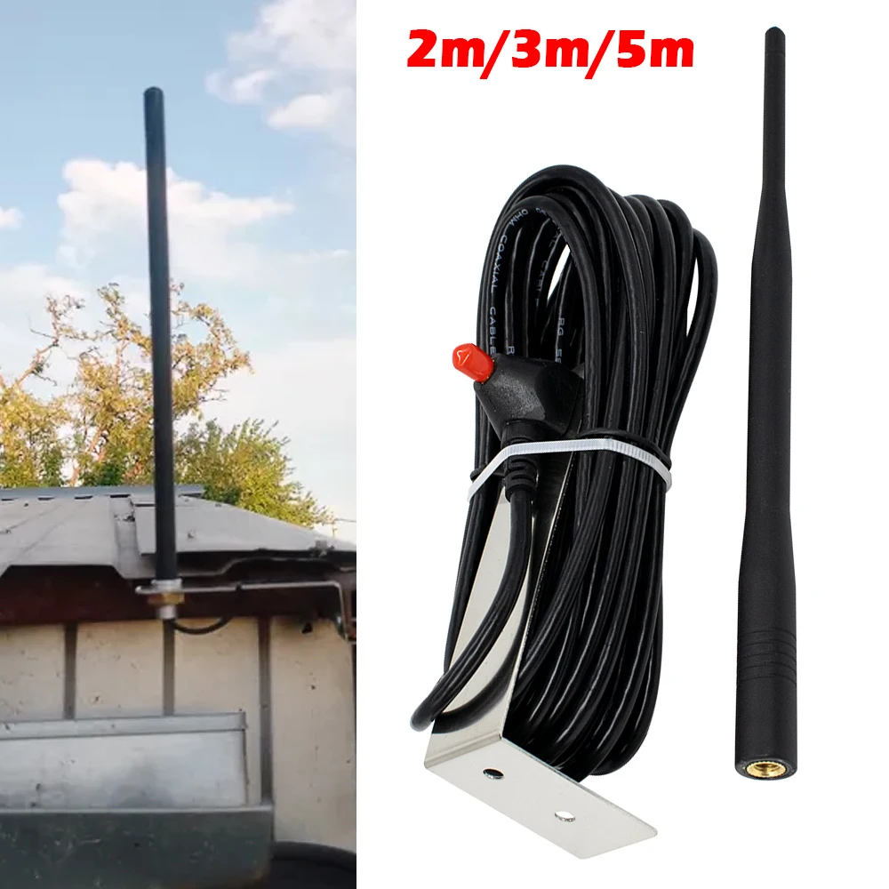 433MHz 200m Long-Range Antenna 2m/3m/5m Cable length, Waterproof Signal Booster for Garage Gate Opener Systems