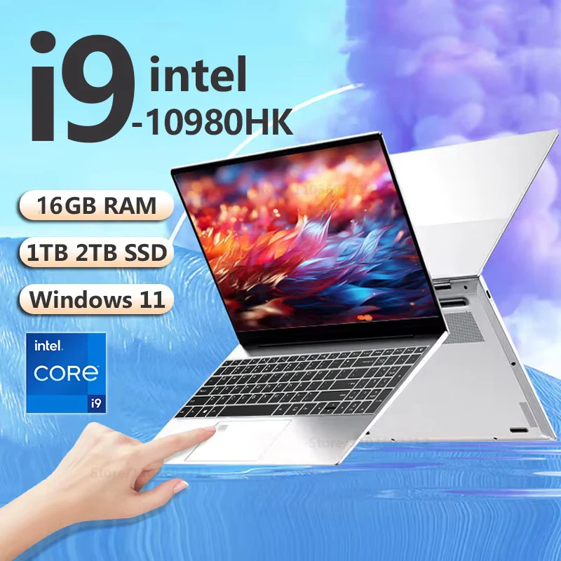 15.6" Intel Core i9 10980HK Laptop Computer PC 16GB RAM 1TB SSD i9 Laptops Windows 11 Pro Office Fingerprint Unlock Notebook PC