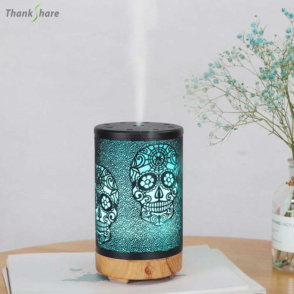Creative Skeleton Essential Oil Diffuser Ultrasonic Air Aromatherapy Humidifier 7 Color LED Lamp For Home Office 100ML Diffusor