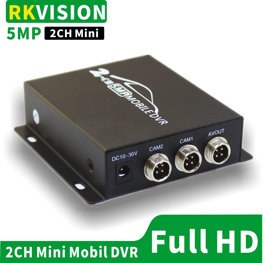 2CH mini car DVR dual SD card storage taxi private car bus monitoring video 2 channel AHD 5.0MP / 1080P HD record