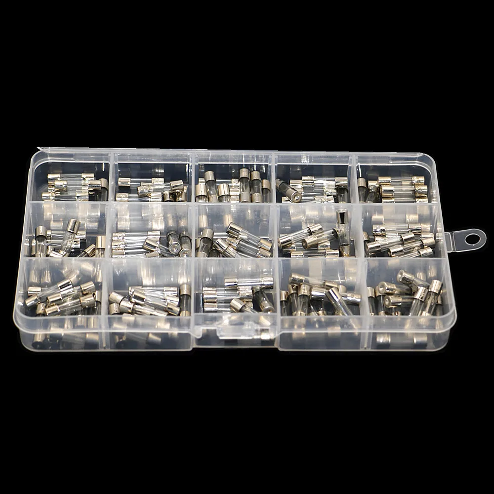 150Pcs/Box 5x20mm Fast-blow Glass Fuse Assorted Kit 0.1A 0.2A 0.5A 1A 2A 3A 4A 5A 6A 8A 10A 15A 20A 25A 30A Fuse Tube Mix Set