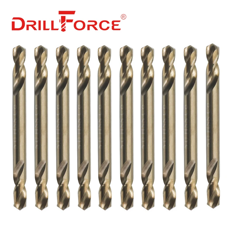 10PCS 3mm-5.5mm M35 Cobalt Double Ends Drill Bits HSS-CO Twist Drill Bit For Stainless Steel (3/3.2/3.5/4/4.2/4.5/5/5.2/5.5mm)