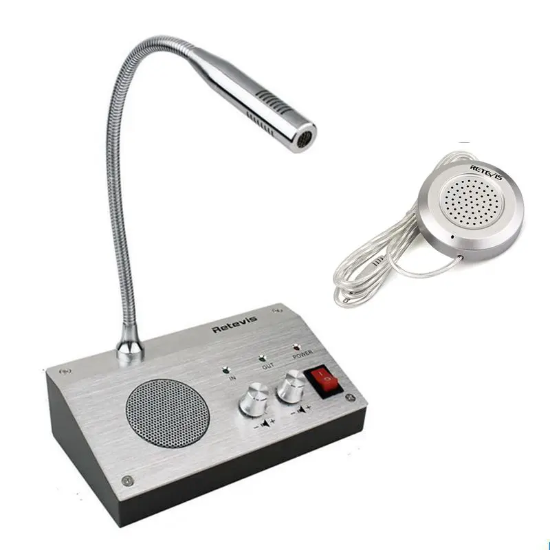2Pcs Dual-way Intercom Speaker System Window Counter Intercom Noise-free For Bank Counter ticket office hospital Window dialogue