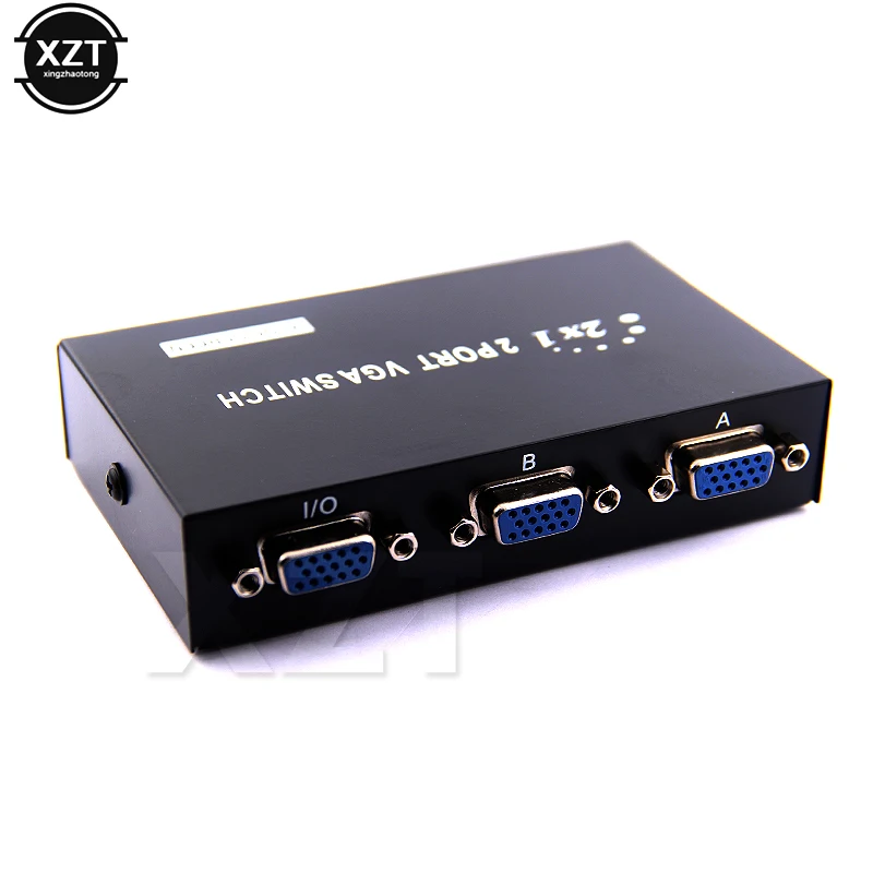 2 In 1 Out Mini 2 Port VGA Selector Box VGA/SVGA Manual Sharing Selector Switch Box Switcher  Splitter for LCD PC Monitor