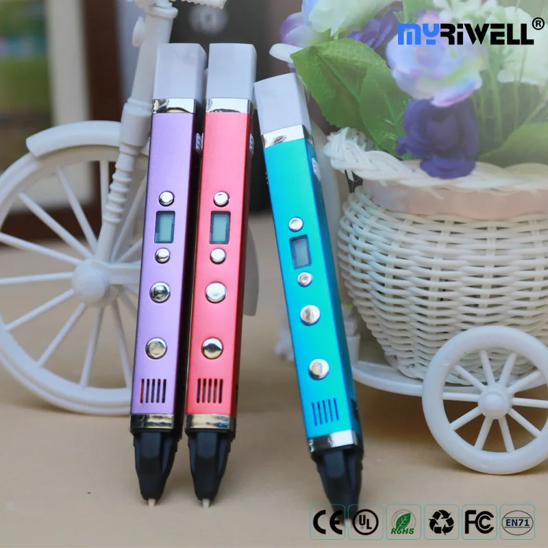 Myriwell RP-100C use pla abs pcl 1.75mm filament 3d printer pen low voltage Safety metal shell USB 3d pen Best Christmas present