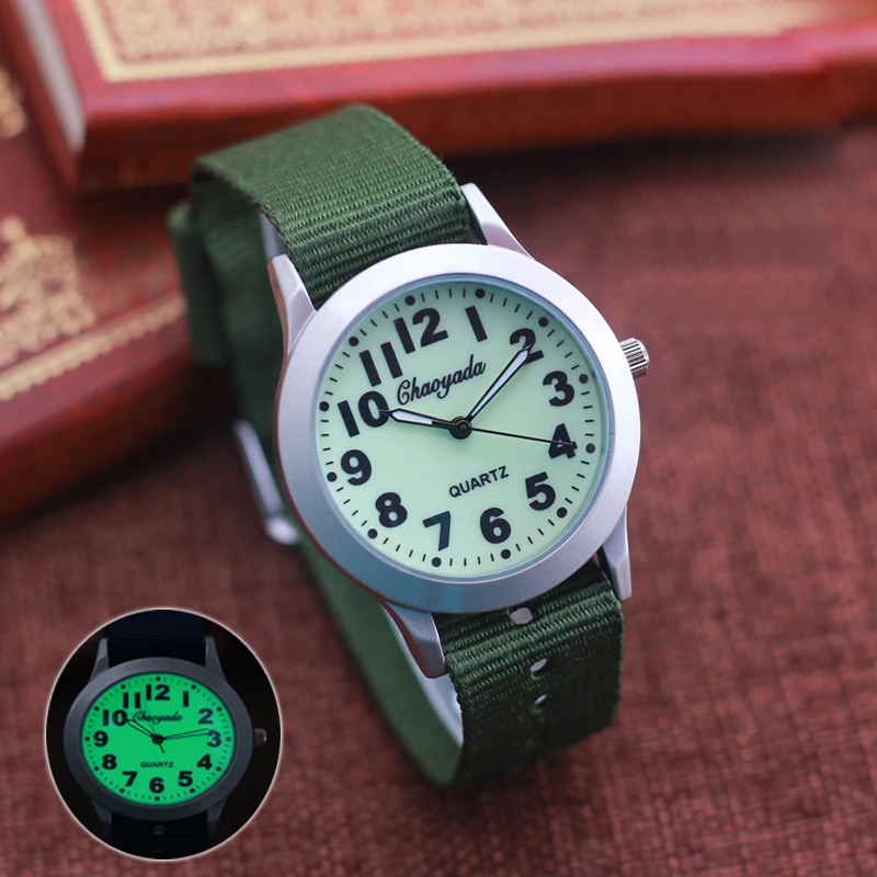 2025 CYD High Quality Boys Girls Outdoor Sport Quartz Wristwatches Students Learning Time Clock Fashion Luminous Canvas Watches
