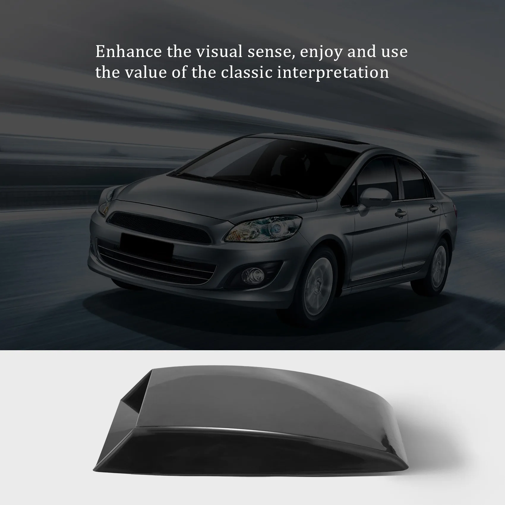 Car Hood Scoop Universal Air Flow Vent Black with Mesh G