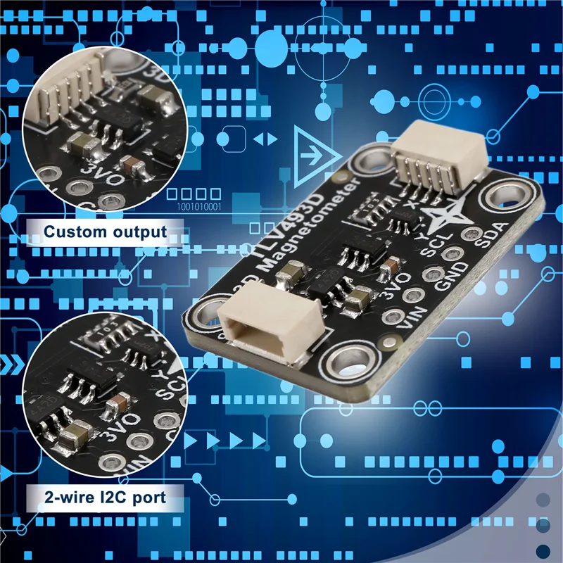 TLV493D Triple-Axis Magnetometer Module Compatible With STEMMA QT Qwiic-BCBW