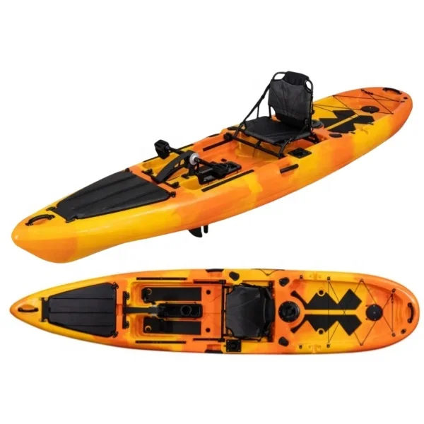 2024 13ft 3.96M - HD One Person One Seating Pedal Drive Fishing Plastic  Kayak Boat With Accessory