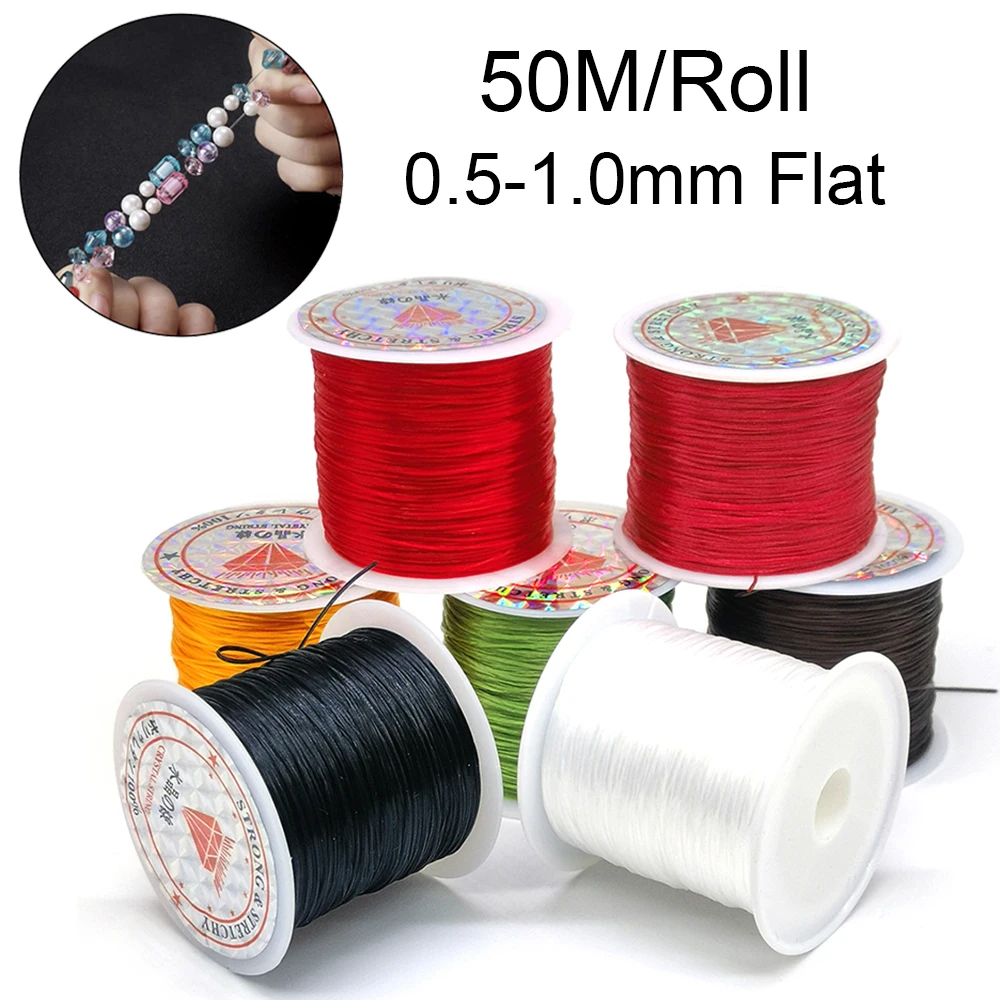 50M / Roll Strong Elastic Cord Beading Crystal Beading Cord For Jewelry Making DIY Seed Beads Pony Beads Bracelets