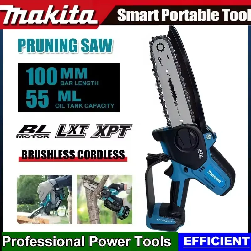 Makita 18V Cordless Chainsaw for Woodworking with Small Handheld Electric 6-inch Logging Sawzall Mini Portable Chainsaw