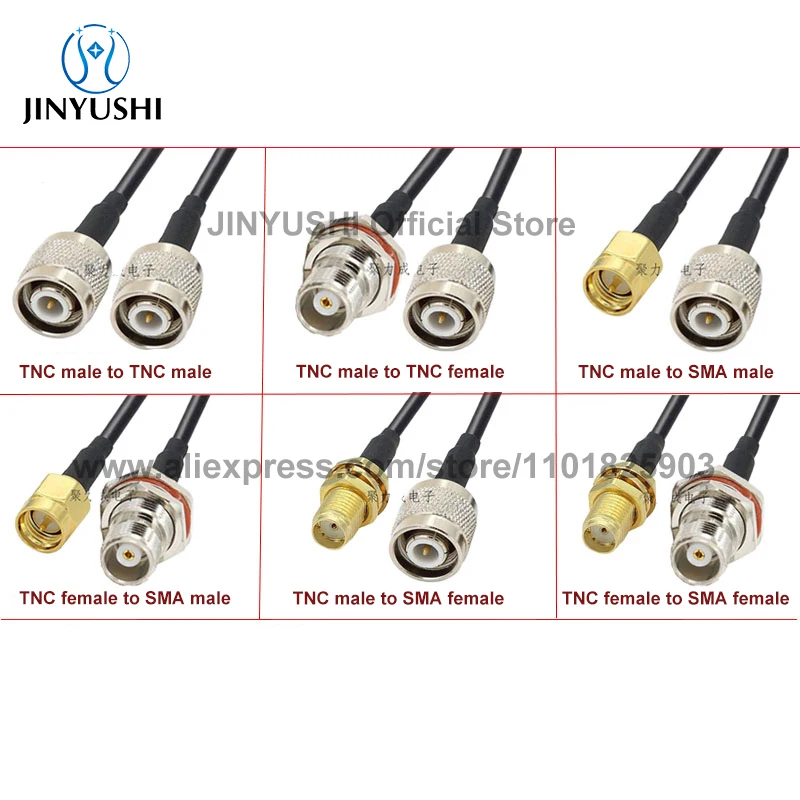 1Pcs TNC male to SMA Cable Female RG58 Connector Extension Coaxial Cable RF Jumper Cord 1m/2m/3m/5m
