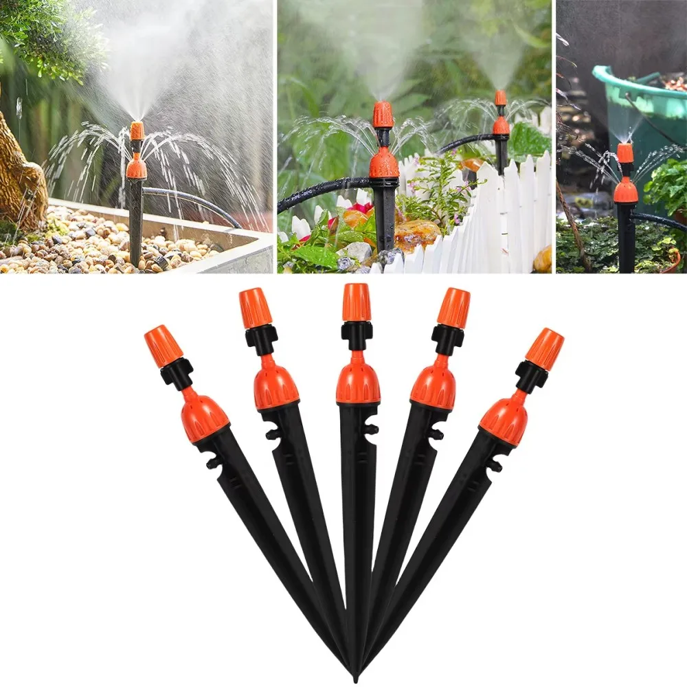 5-20Pcs 2-IN-1 Drip Misting Sprinkler Adjustable Atomized 1/4" Barb Nozzle Garden Greenhouse Flowerbed Bonsai Lawn Water Irrigat