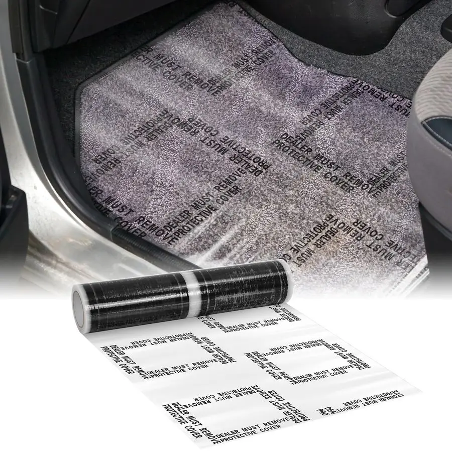 4 mil Auto Adhesive Plastic Floor Mat 21 x 200 Car Care Products Carpet Protector Film Roll Sticky Car Floor Mats Perforated Pro