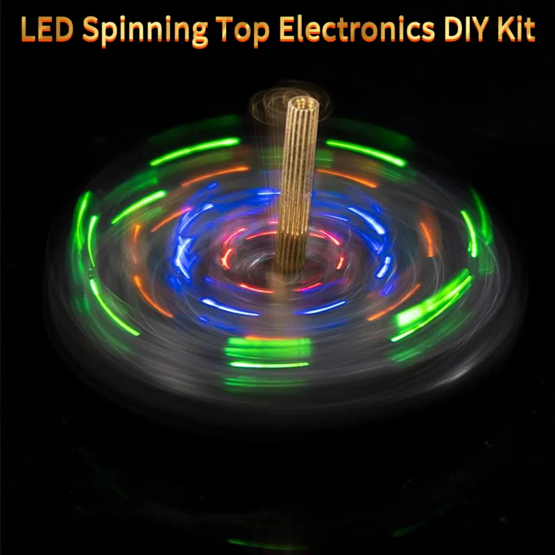 LED Spinning Top Electronics DIY Kit, Beginner Solder Practice with Flashing Lights STEM Educational Toy〔YY33〕
