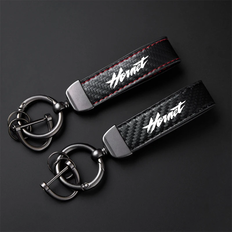 For HONDA CB600F CB600 CB599 CB900F Hornet Accessories High-Grade Leather Motorcycle Keychain Holder Keyring