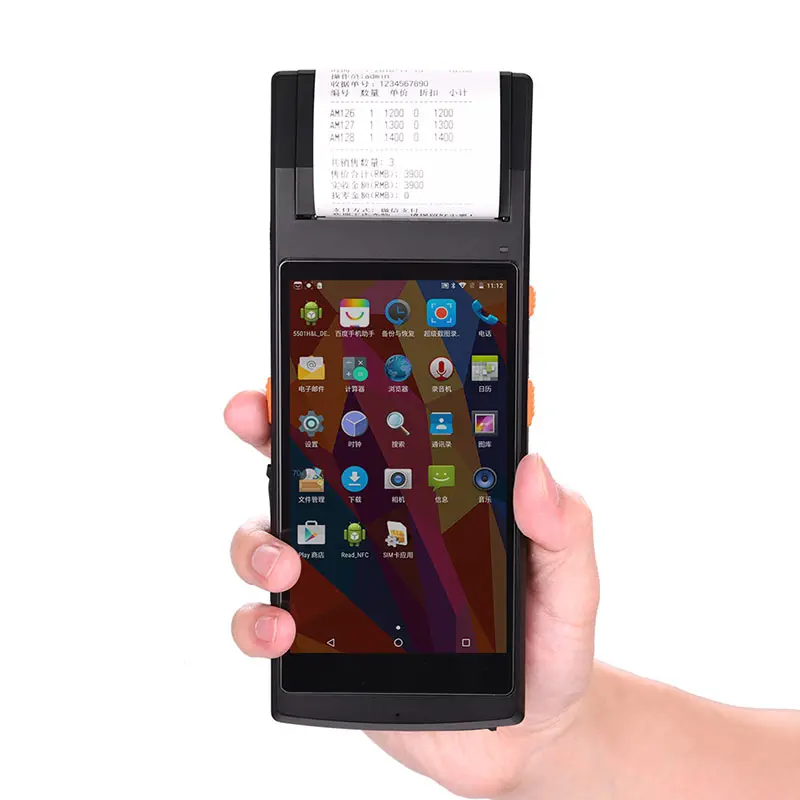 TS-501 5.5 Inch Inventory Supports Android 7.0 Receipt Barcode Fingerprint Handheld 58mm Waterproof Thermal Printer
