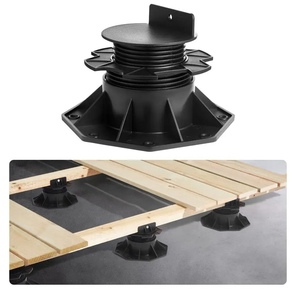 Adjustable Deck Support Pedestal Base 12 Pcs Height 2.36 to 5.31 Inches Outdoor Decking System