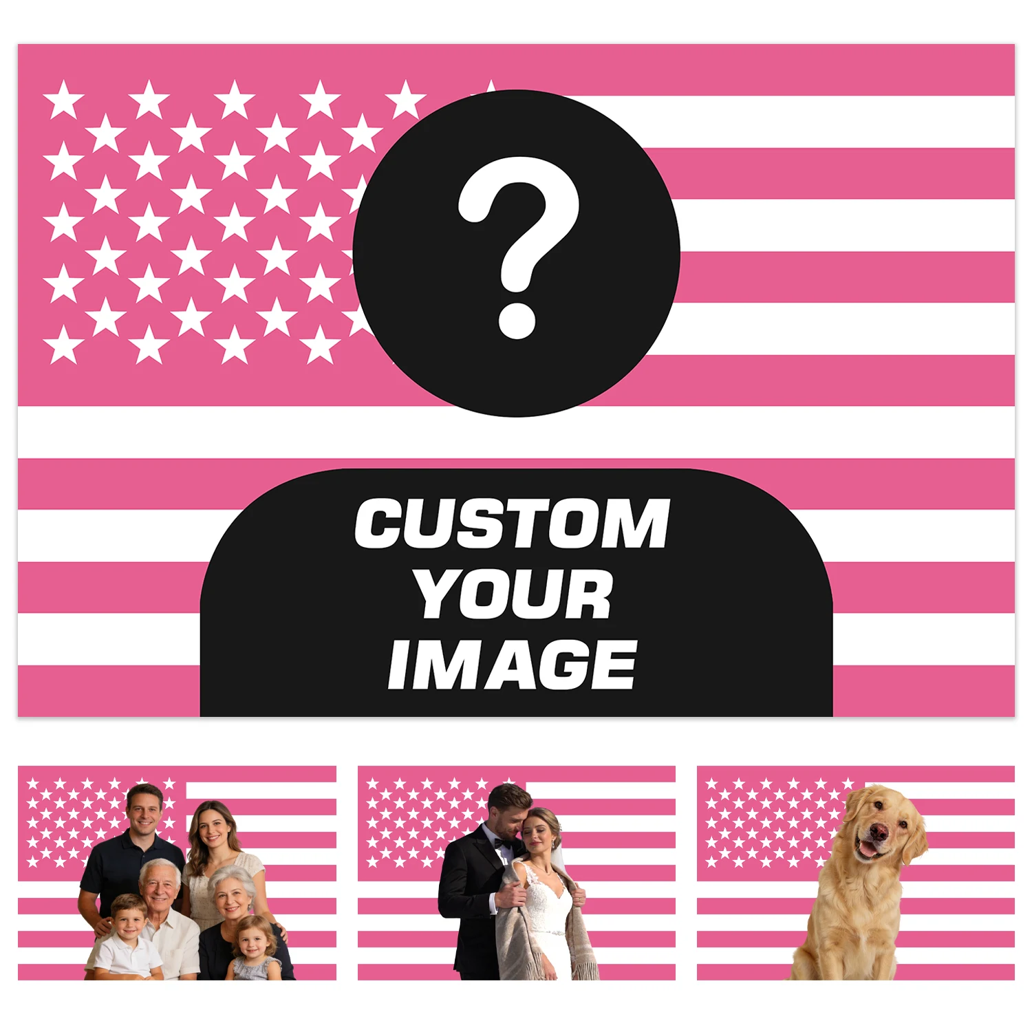 1pc Personalized photo customized American flag tapestry, room decoration banner tapestry customized for family, pets, idols