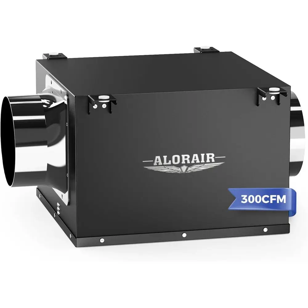 6 Inch Inline Bathroom Exhaust Fan – Ultra Quiet 300 CFM Ventilation Fan for Bathroom, Attic, Kitchen, Garage, Laundry Room – Du