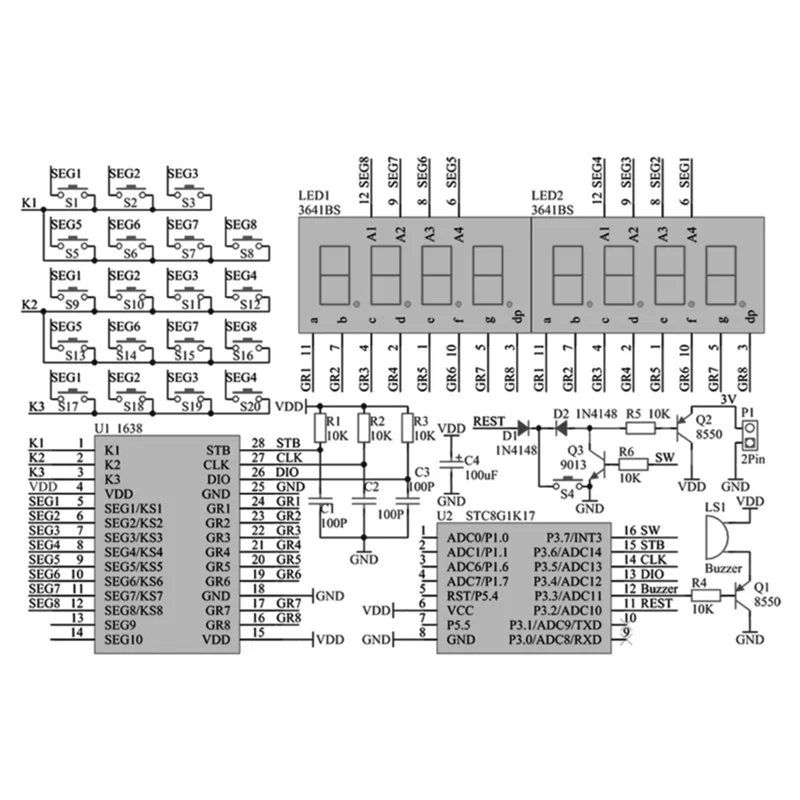 ABVO-DIY Electronic Kits LED Digital Tube Calculators 51 Microcontroller Control Resistance Conversion Soldering Projects