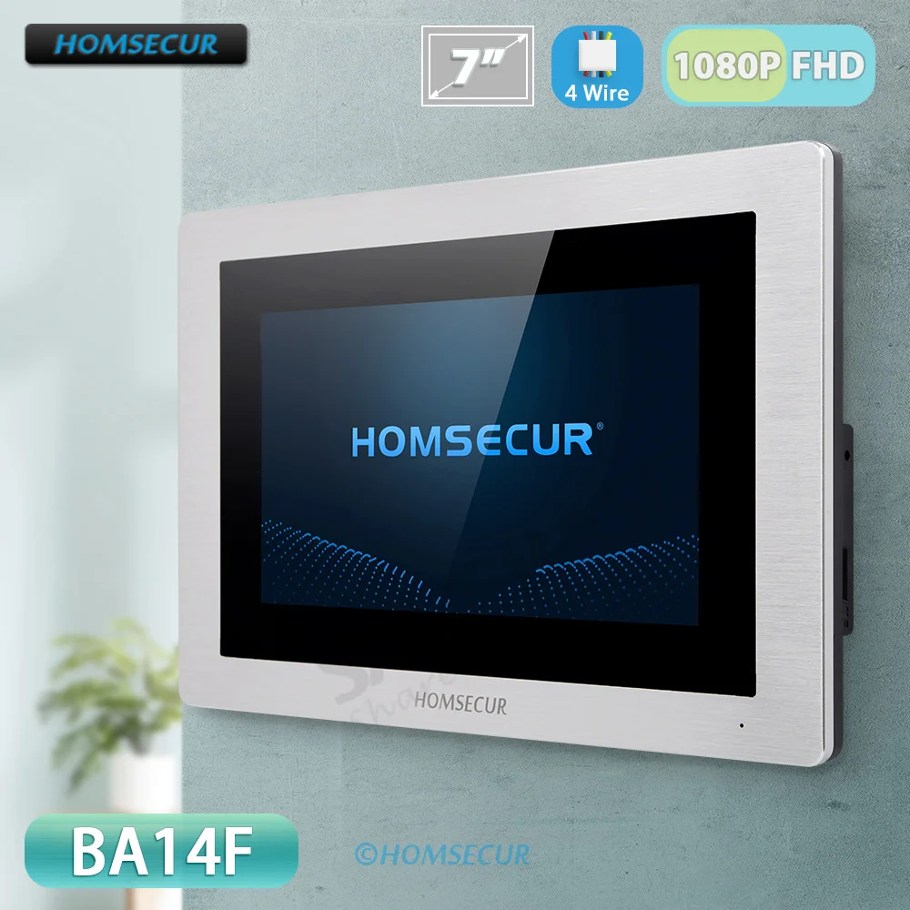 4 Wire 7" Touch Screen BA14F Intercom Monitor ADP Audio Handset  For HOMSECUR Video Doorphone 1080P System