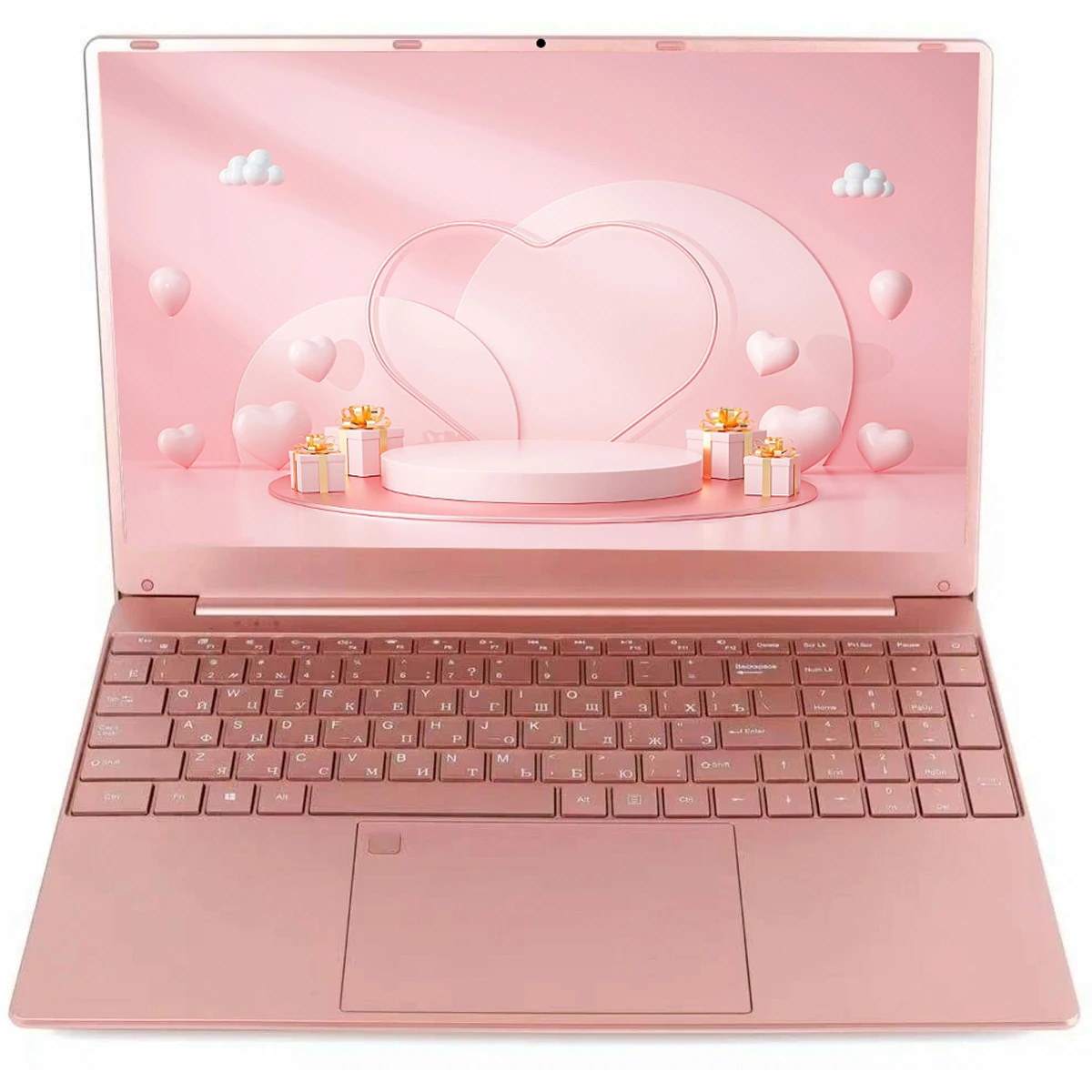Pink 15.6" Laptop Powered by Windows 11 Intel Celeron N5095 16GB RAM 1TB SSD 2.4G+5G Dual-Band WiFi Ultra-Narrow Bezel Display