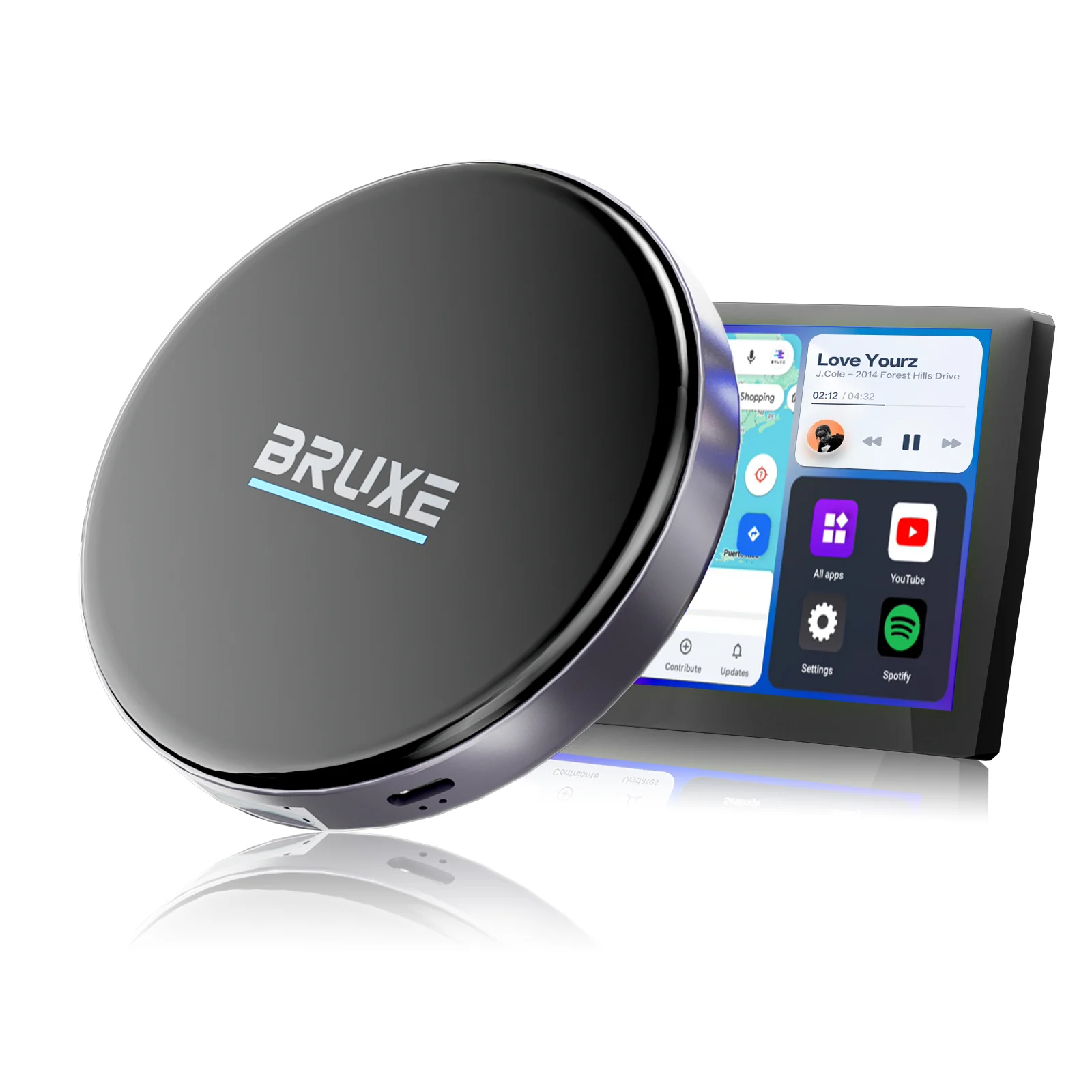 BRUXE R6-H CarPlay AI Box Android 14 Wireless Adapter 3in1 System Car Smart Video Box Support 4G YouTube Netflix Phone Call GPS