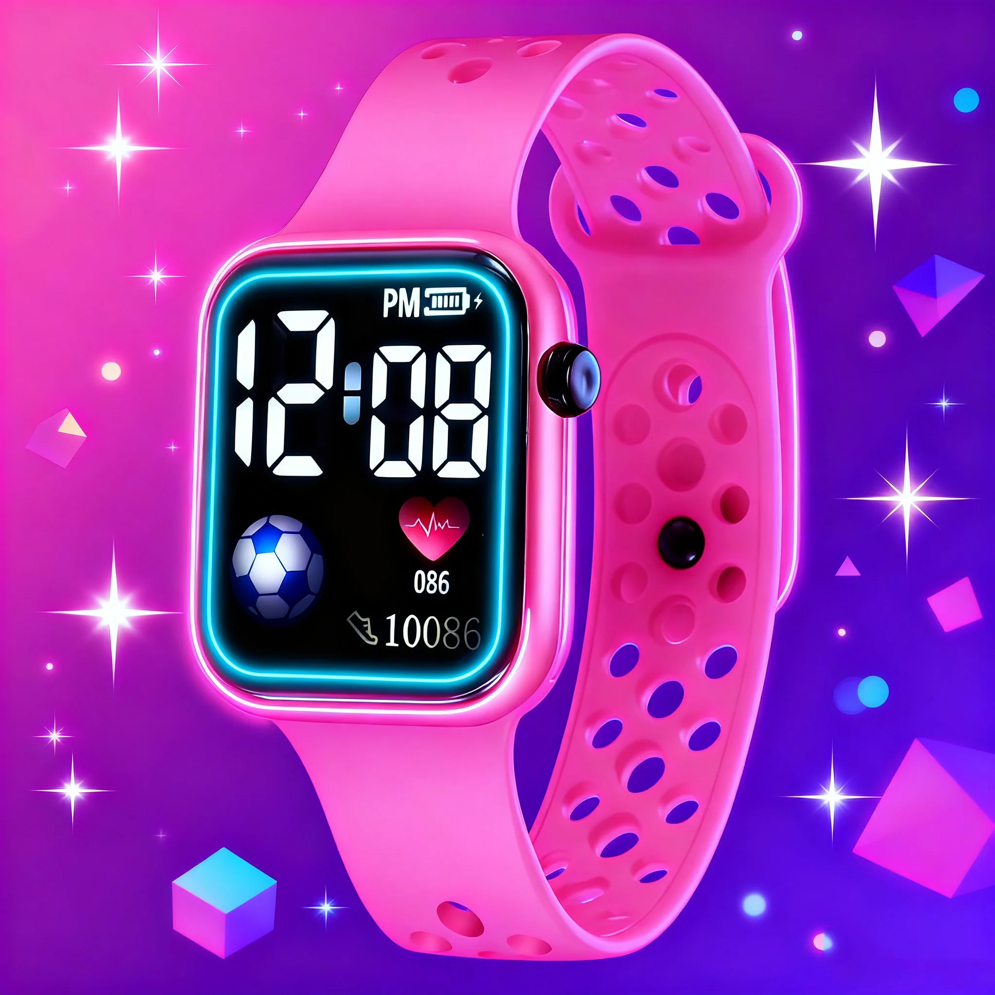 1pcs/set; Hot sale cute kt cat LED electronic watch silicone electronic children's watch female student watch