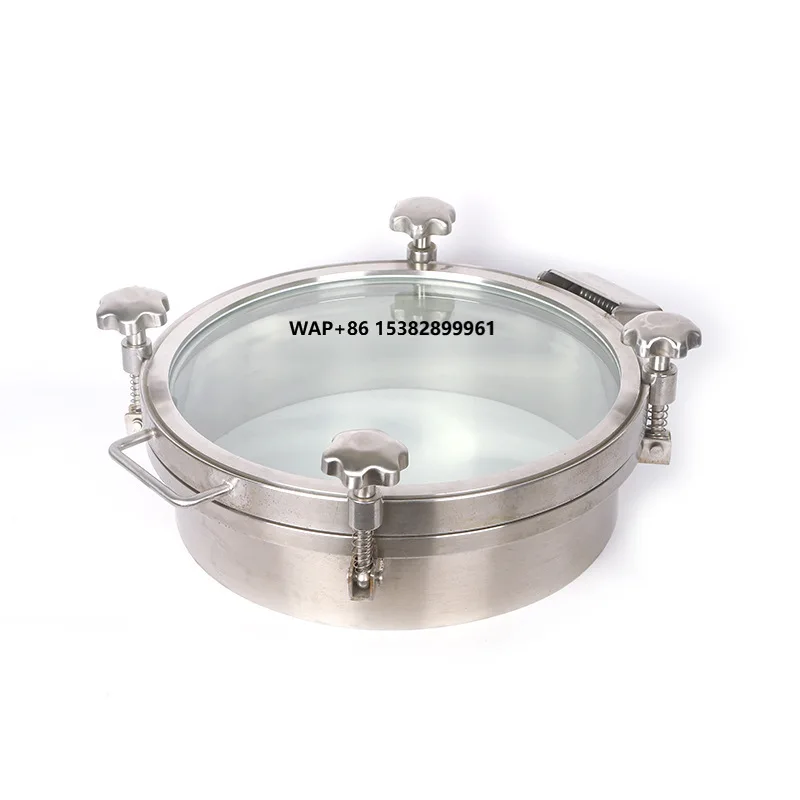 Sus 304 316L  Sanitary Stainless Steel Pressure Vessel Sight Glass Manhole Cover 1-3bar