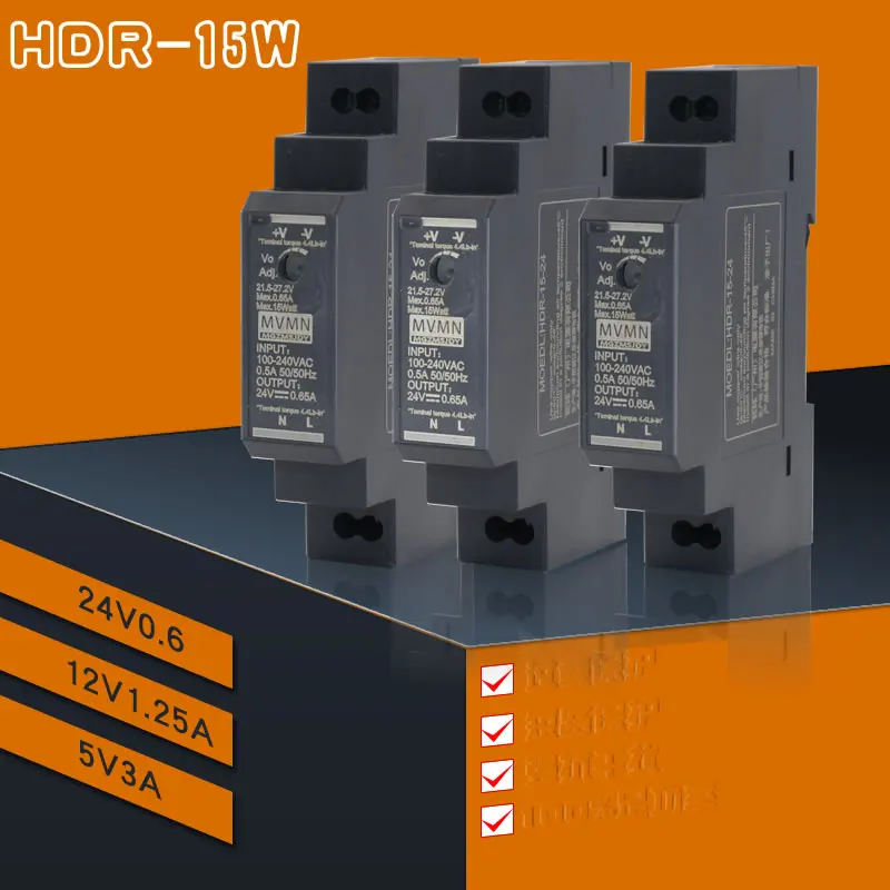 Hdr-15W Rail Switching Power Supply 220V to 24V Caliper Power Supply