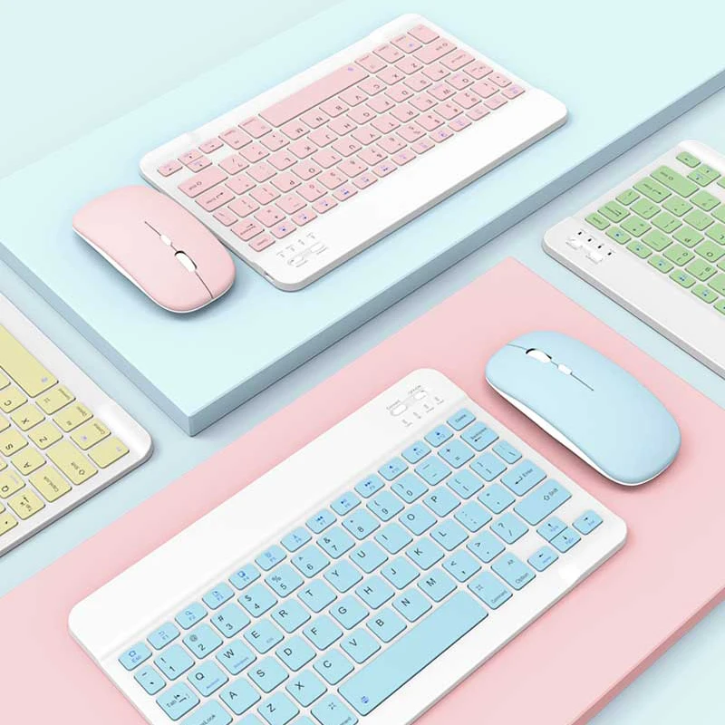 Mini Bluetooth Keyboard Mouse Wireless for Android IOS Windows IPad Lenovo Samsung Huawei Tablet Phone Keyboard Kit Mice Sets