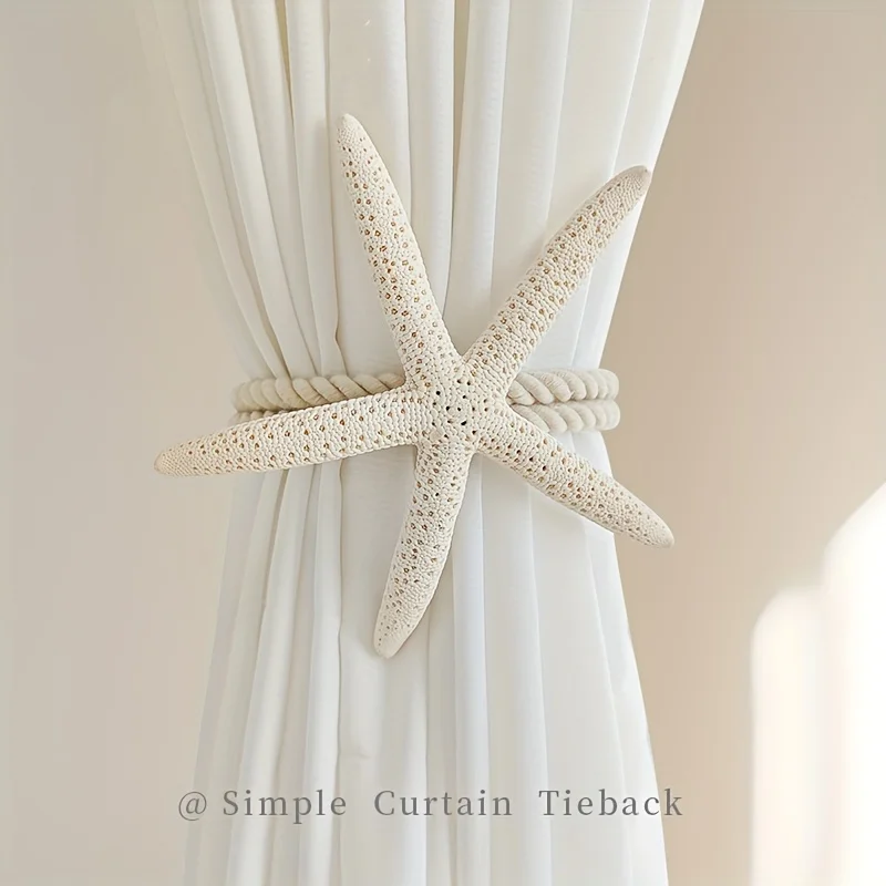 1pc Natural Starfish Curtain Tieback Simple Woven Curtain Holdback Curtain Accessories Bedroom Living Room  Decoration