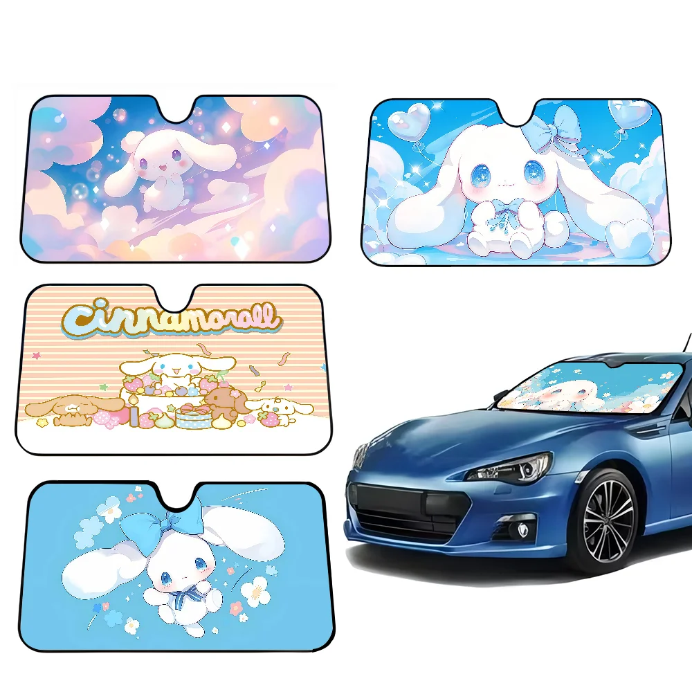 Cartoon Cute C-Cinnamoroll Car Front Window Visor Sun Visor Sunscreen Curtain Sunshades Reflector Anti UV Protector