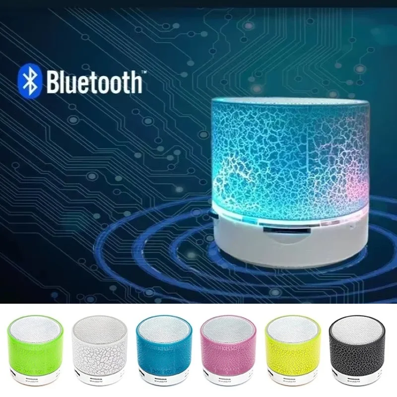 Mini Bluetooth Speaker Wireless Loudspeaker Crack LED Support SD Card USB Subwoofer Portable MP3 Music Sound Column For Laptops