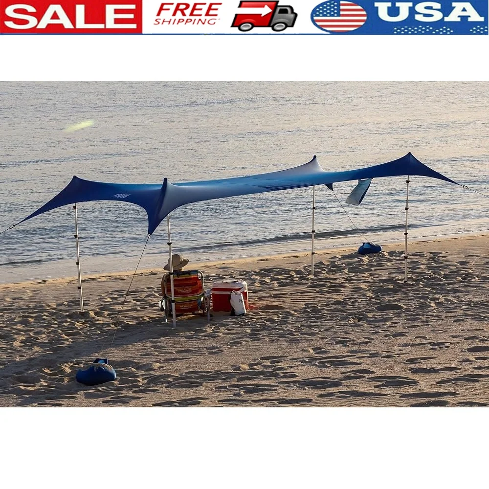 XL Beach Tent Sun Shelter UPF50 Adjustable Quick Setup Portable Canopy Heavy Duty Sun Protection Outdoor Shade Perfect Parties