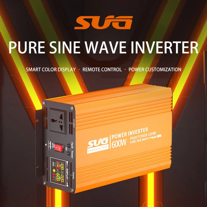 Pure Sine Wave Inverter 12V 220V 50Hz 1000W 2000WDC To AC Portable Power Converter Car Solar Inverter Universal Socket