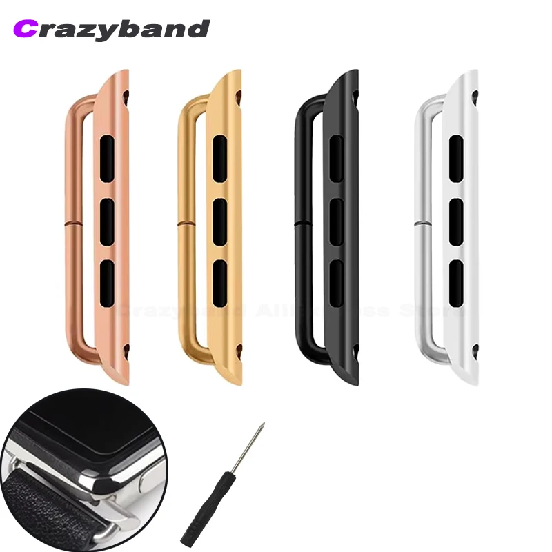 2pcs Stainless Steel Connector Adapter for Apple Watch 44mm 40mm 42/45mm 41mm 38 Connectors Accessories for Iwatch 6 5 7 8 9 Se