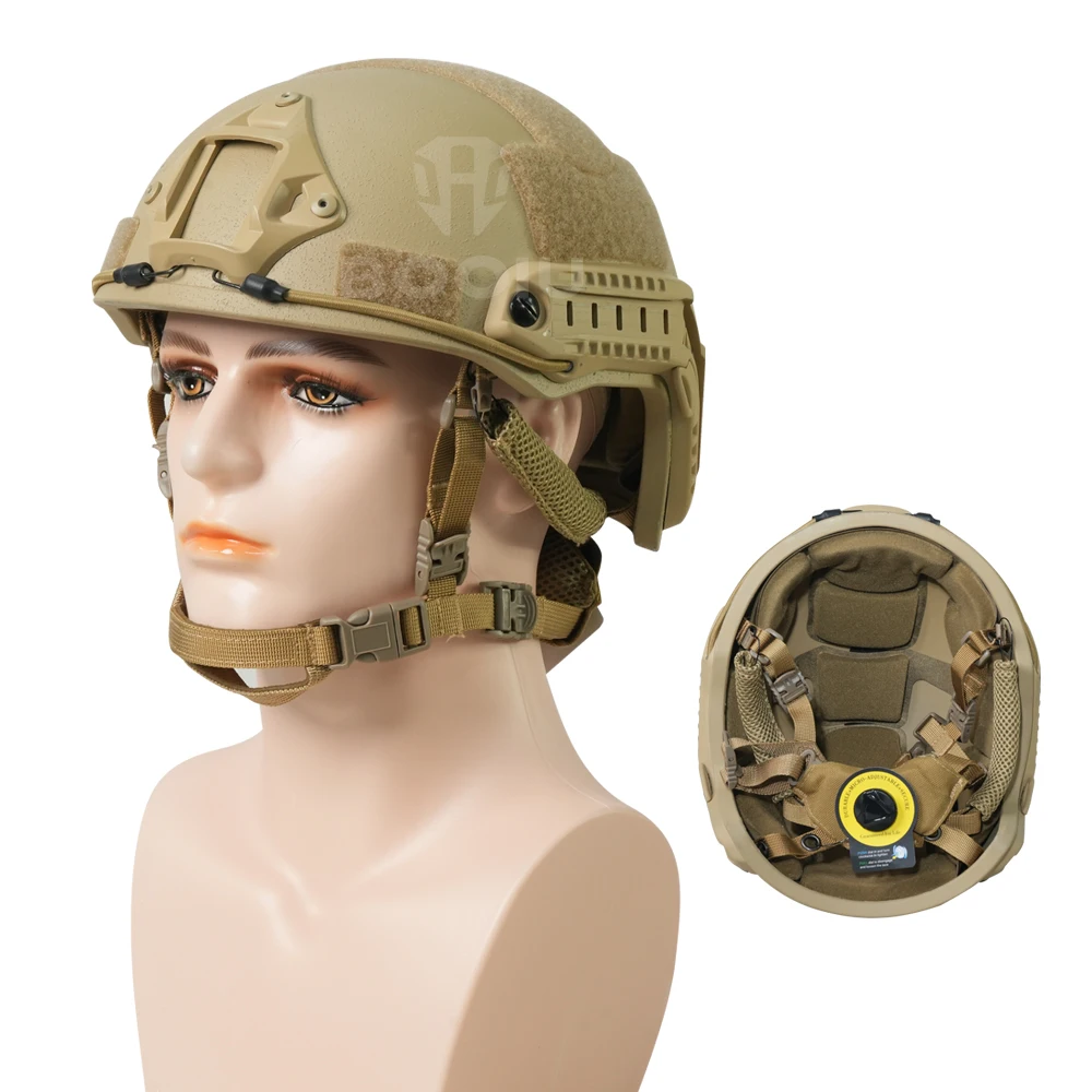 BOOIU MH-Type Tactical Helmet with Adjustable Suspension Wendy Protective Glass Fiber Headgear for Outdoor Sports CS Games