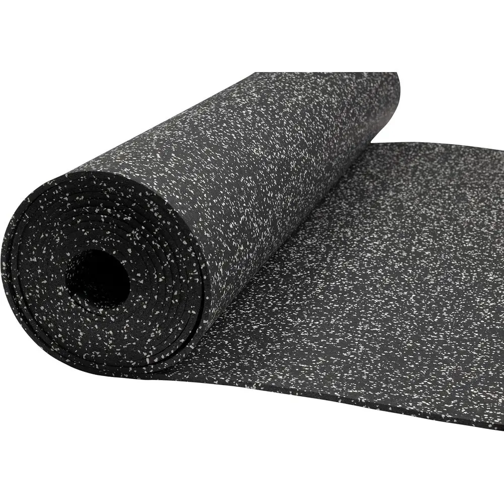 Rubber Gym Floor Mat - 8mm Thick - Heavy Duty Commercial Protective Gym Flooring Roll (10% Grey, 4' X 20')