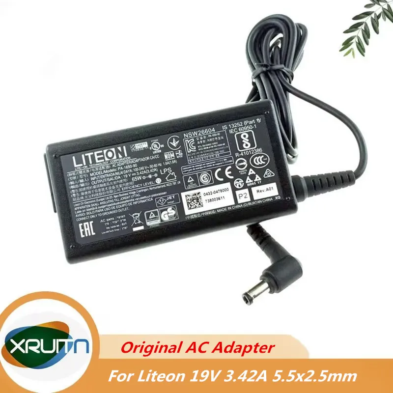 Original OEM LITEON 19V 3.42A 65W PA-1650-90 AC Adapter for Intel NUC NUC5i7RYH Mini PC i7-5557U Original 5.5mm*2.5mm Charger