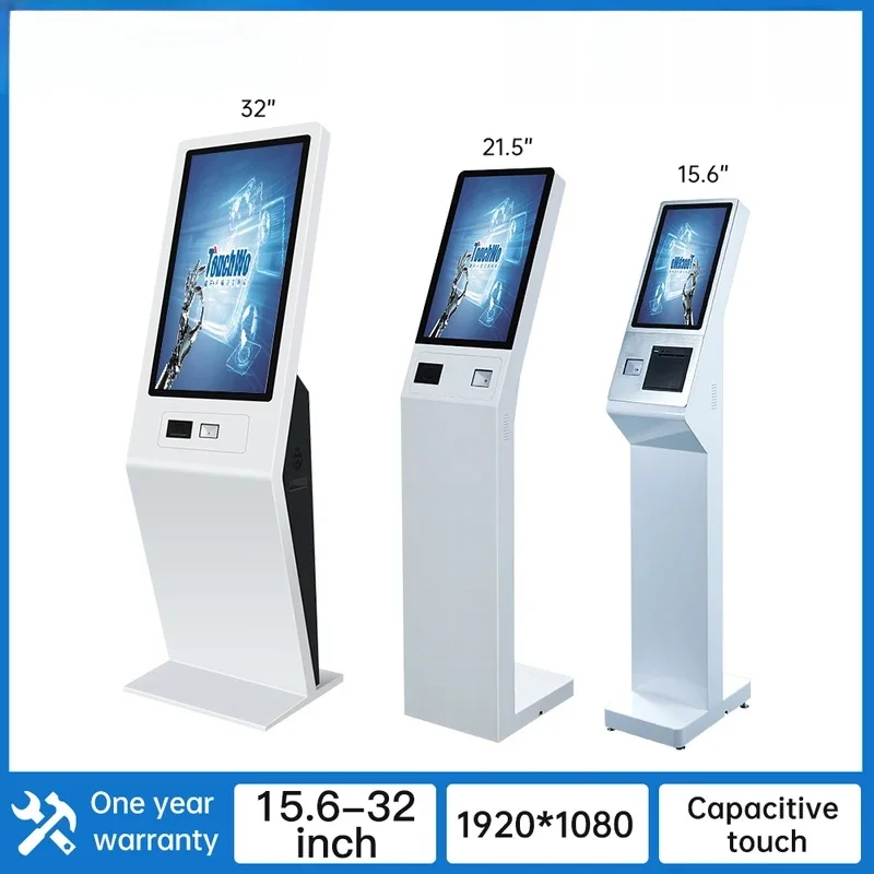 15.6/21.5/32 inch Self Service Payment Machine Touchscreen Ticket/Queue/Ordering/Information Kiosk For Commercial