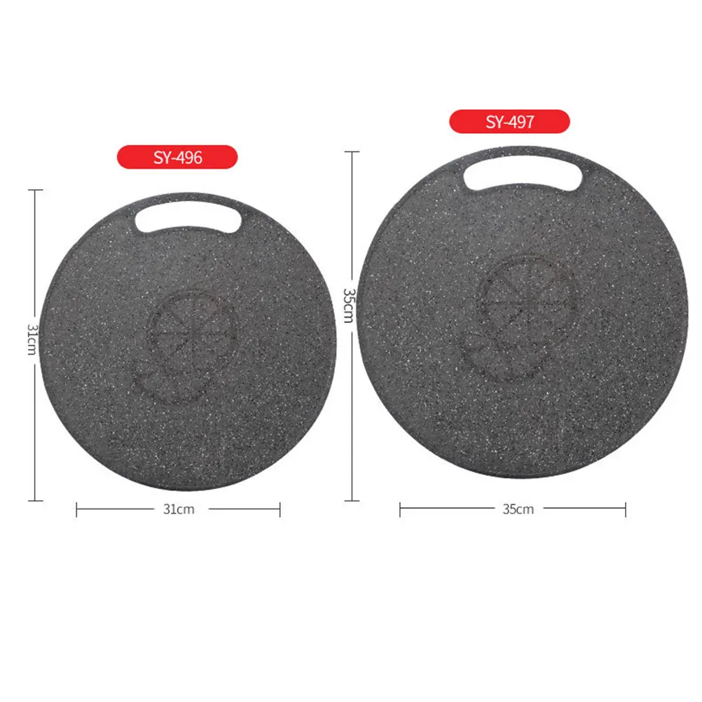 1Pcs 35x0.8cm Round Imitation Marble Plastic Cutting Board for Fruit Vegetable Meat Prep Smooth Surface Dishwasher Safe Rustic