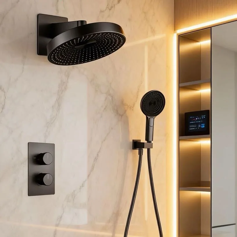 High Quality 10 Years Warranty Thermostatic Valve Concealed Shower System Set for Hotel Villa Brass Bathroom Mixer Shower Faucet