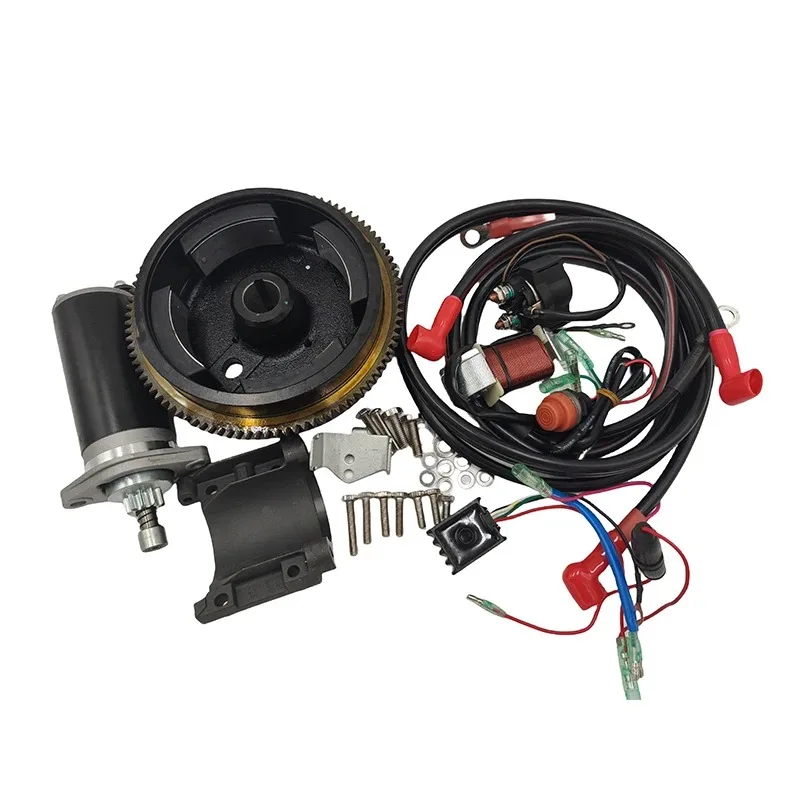SSTT  Outboard Electric Starter Kit 63V-85550-0 2 Cylinders Compatible Two-stroke 9.9-15  #682-81800-11