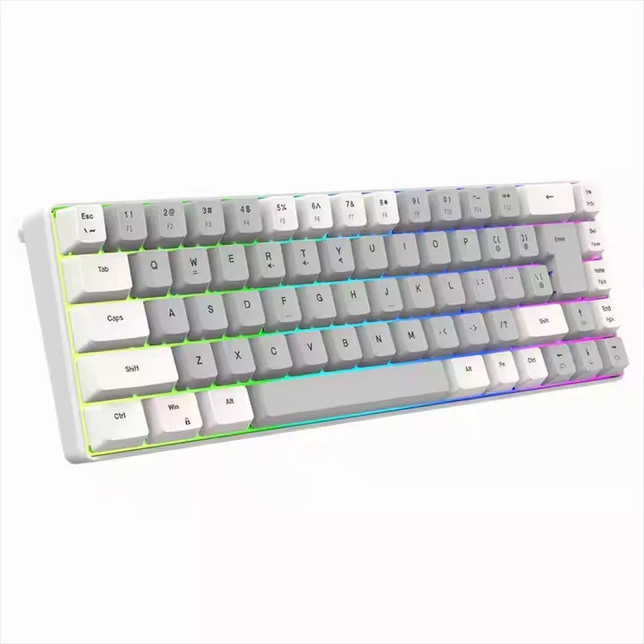 008 Wired Keyboard K701 Key Line Separation 68 Keys Wired Mechanical Feel Dual Color RGB Luminous Gaming Keyboard