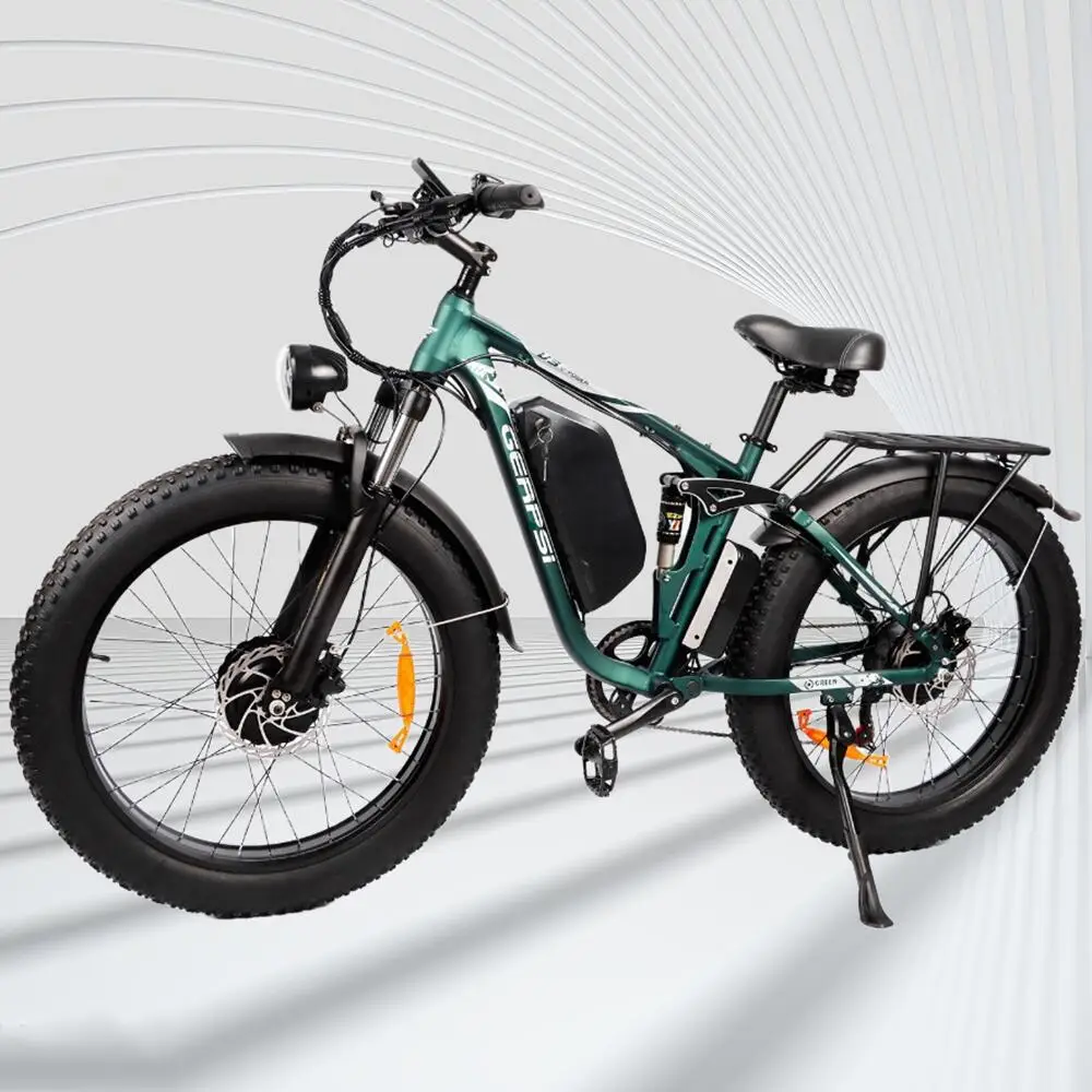 Fat Tire Mountain Electric Motorcycles Bike 1500W+1500W Power 40 Mile Cruising Range 26-Inch Wheels 48V/52V 23AH/32AH Battery