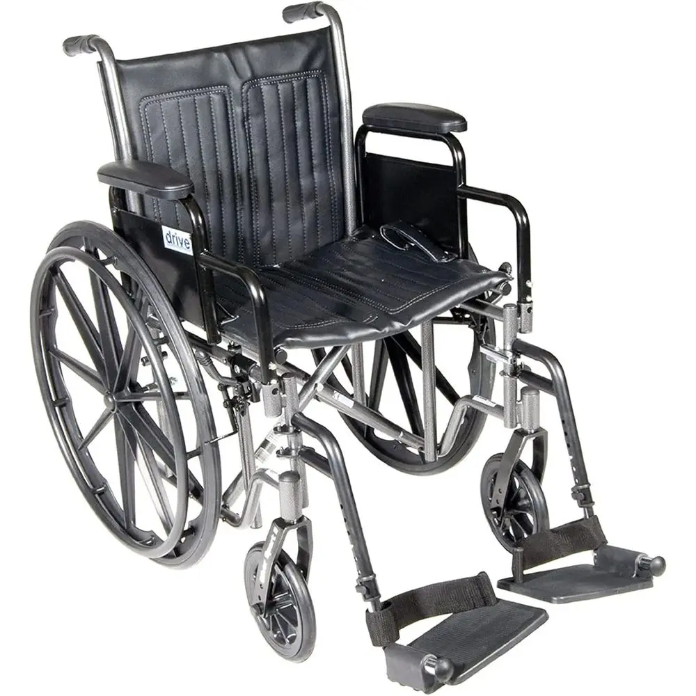 220DDA-SF Silver Sport 2 Lightweight Folding Wheelchair, Black