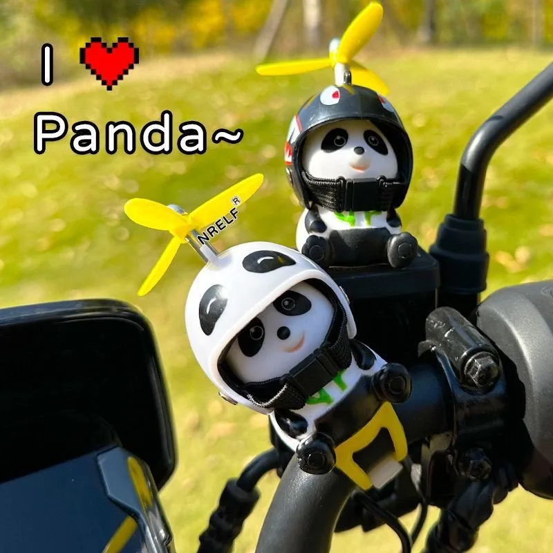 Car Styling Ornaments Car Little Yellow Duck Panda Pig Animal Toy Deaor Helmet Wind Broken Small Duck Bike Moto Driving Decor