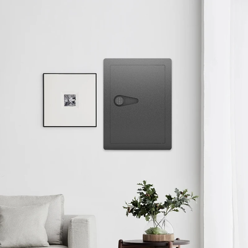 Wall Safes Between the Studs Hidden Safe with Digital Keypad Removable Shelves In Wall Safe for Valuables Black